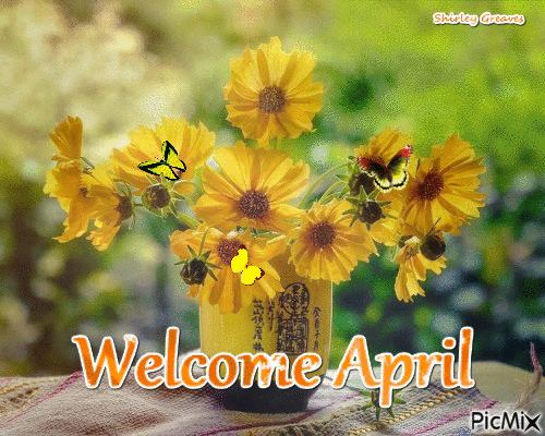HELLO APRIL - 389195-Welcome-April-Yellow-Flowers.gif